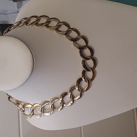 Fabulous chunky vintage chain choker necklace 18 in with lock & key 322 - Picture 8 of 12